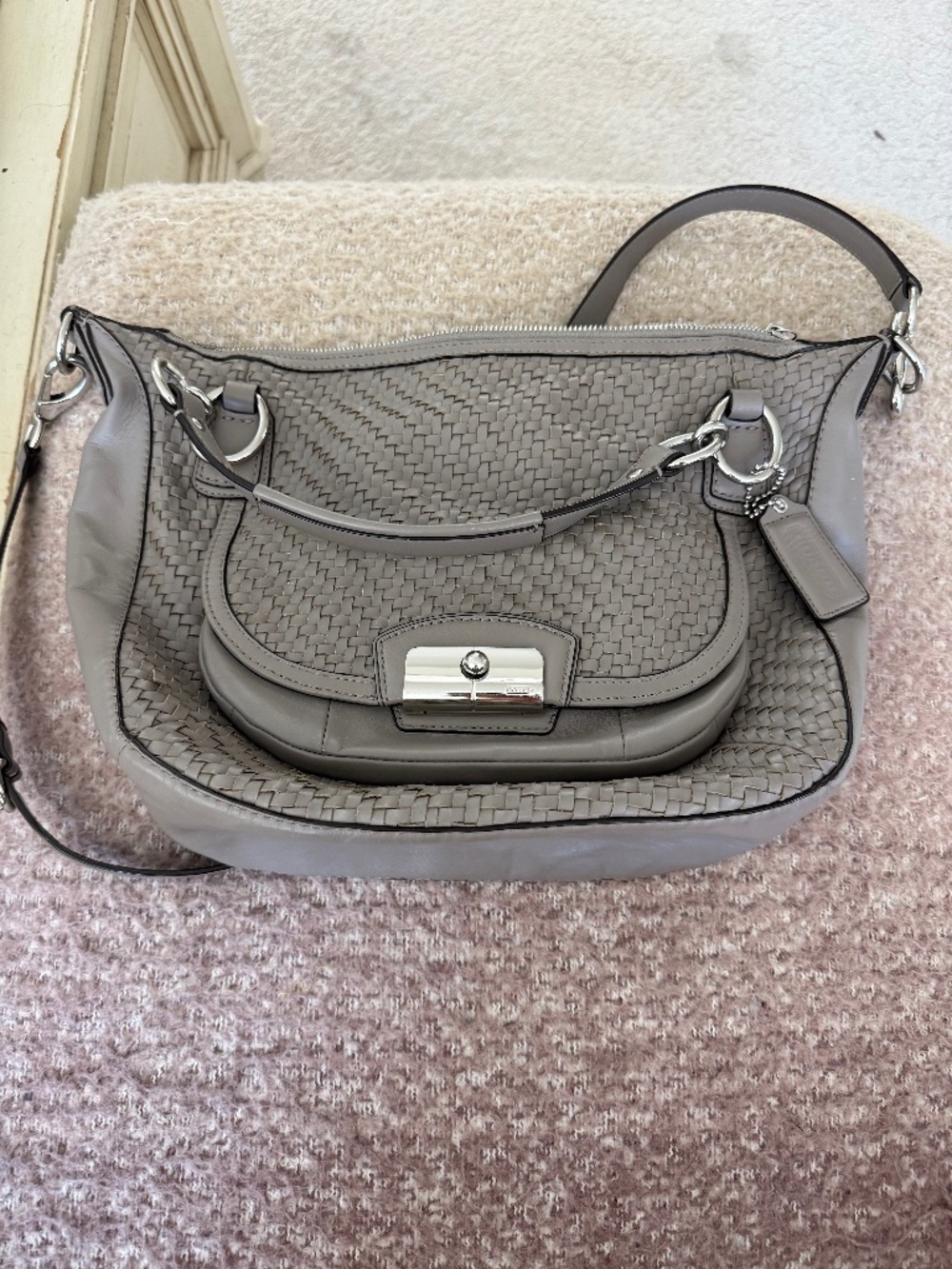 Coach Kristin woven leather hobo bag